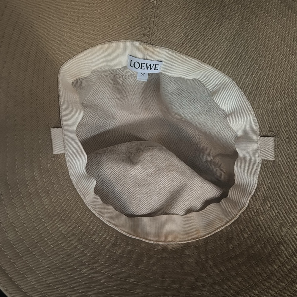 Loewe Tan Bucket Hat with Brown Logo Patch - Picture 4 of 7